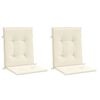 vidaXL madala seljatoega toolipadjad 2 tk kreemjas 100x50x3 cm kangas
