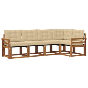 vidaXL V&auml;li diivanikomplekt padjaga 5 pcs Looduslik ja beež