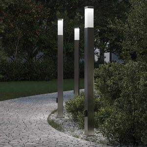 vidaXL pollarvalgustid pistikupesaga, 3 tk, 110 cm, roostevaba teras, IP44