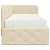 vidaXL Nurgavoodi raam madratsiga peaga cream 80 x 200 cm kangas