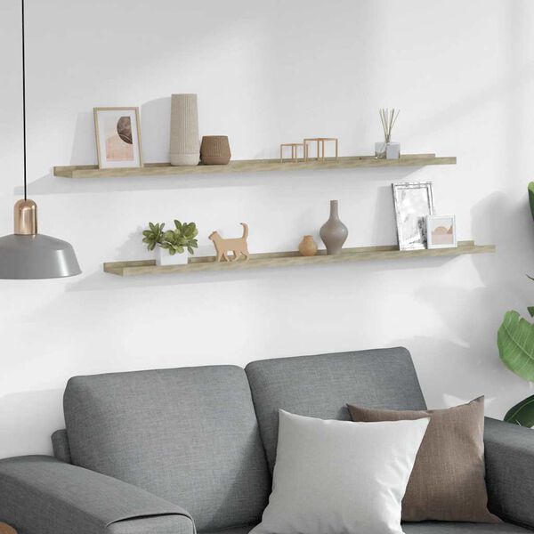 vidaXL seinariiulid, 2 tk, Sonoma tamm, 115 x 9 x 3 cm