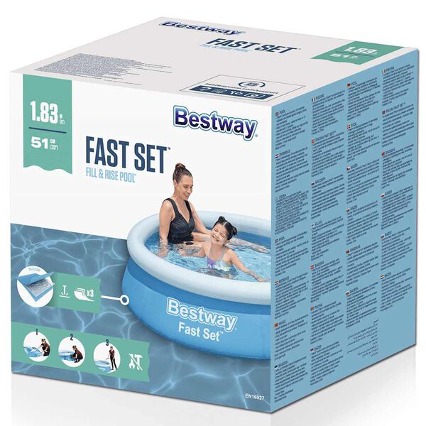 Bestway Fast Set t&auml;ispumbatav bassein &uuml;mmargune 183x51 cm, sinine