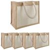 vidaXL Džuut k&auml;ekotid taskuga 5 pcs Looduslik ja Valge 26 x 22 x 14 cm