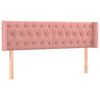 vidaXL voodipeats servadega, roosa, 163x16x78/88 cm, samet