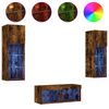 vidaXL 4-osaline telerikappide komplekt LED-tuledega, suitsutamm