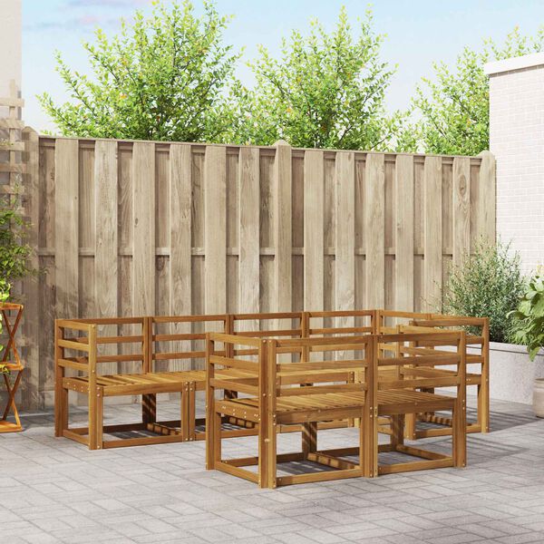 vidaXL V&auml;li diivanikomplekt padjaga 7 pcs Looduslik ja antriit