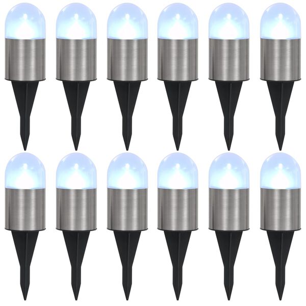 vidaXL p&auml;ikesepatareidega maapinnavalgustid, 12 tk LED-tuled, valge