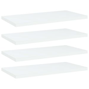 vidaXL riiuliplaadid 4 tk, valge, 40x20x1,5 cm, tehispuit