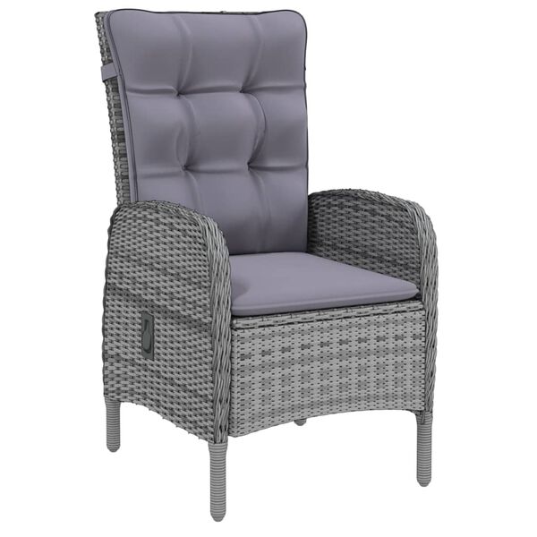 vidaXL 5-osaline aiamööblikomplekt, polürotang, hall