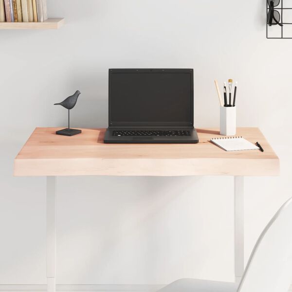 vidaXL lauaplaat, 80 x 50 x (2-6) cm, täispuit, naturaalsed servad