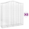 vidaXL kaarekujulised gabioonkorvid 8 tk, 200x50x200/220 cm, raud