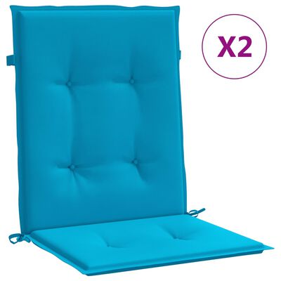 vidaXL madala seljatoega toolipadjad 2 tk sinine 100x50x7 cm kangas