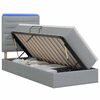 vidaXL LED-iga voodiraam koos madratsiga Helehall 100 x 200 cm kangas