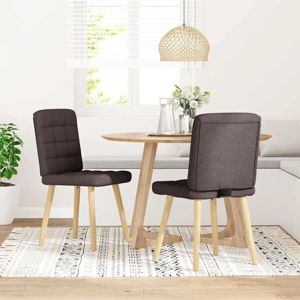 vidaXL söögitoolid 2 tk, tumepruun, kangas