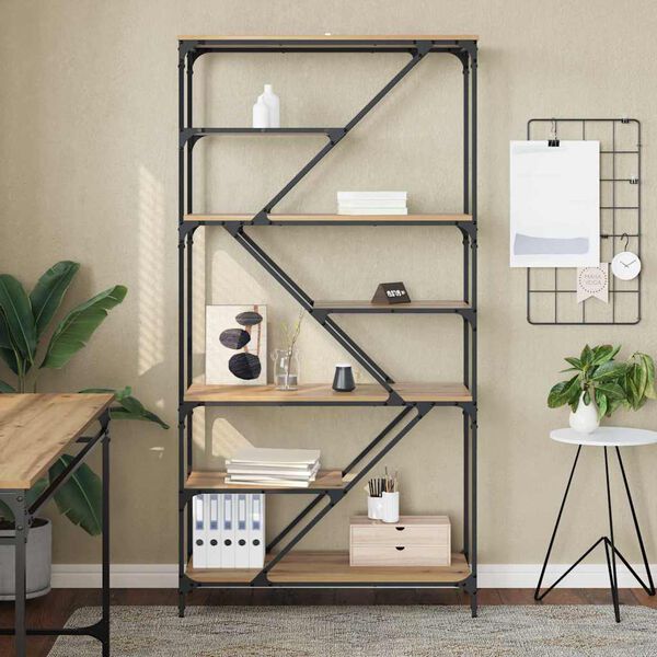 vidaXL Raamatukapp K&auml;sit&ouml;&ouml;puu 91 x 36 x 176 cm Tehispuit