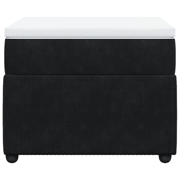 vidaXL kontinentaalvoodi madratsiga, must, 100x200 cm, samet