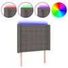vidaXL LED-voodipeats, hall, 103x16x118/128 cm, kunstnahk