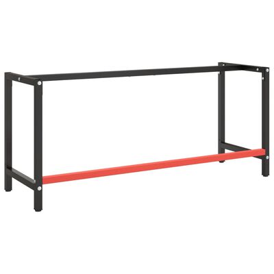 vidaXL tööpingi raam, must ja matt punane, 180x57x79 cm, metall