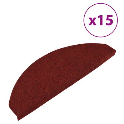 vidaXL isekleepuv trepivaip, 15 tk, 65x22,5x3,5 cm, punane