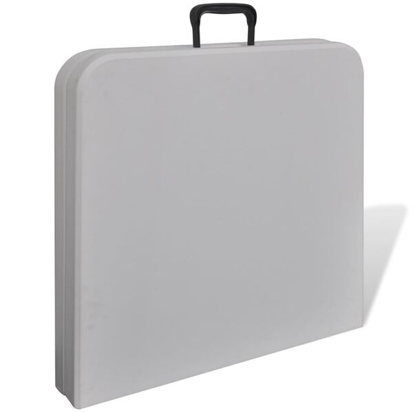 vidaXL kokkupandav aialaud 122 cm HDPE valge