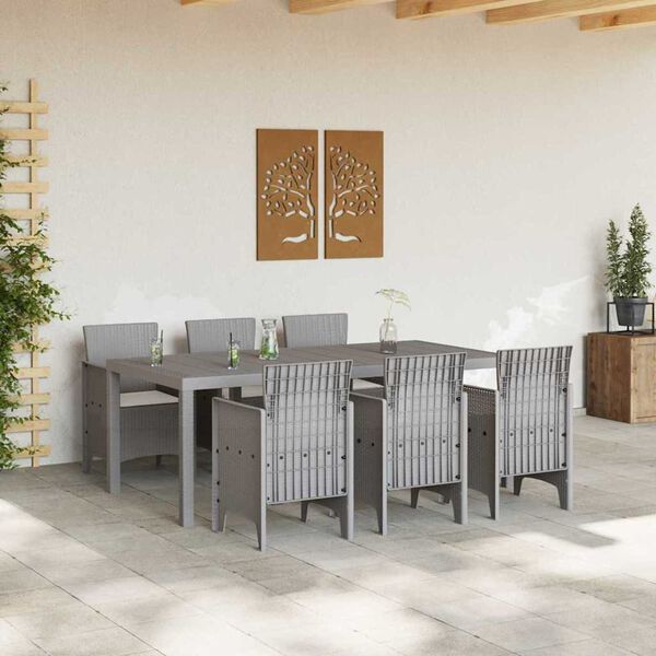 vidaXL Aia s&ouml;&ouml;gilaudade komplekt 7 pcs Helehall Polt rattan