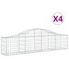 vidaXL kaarekujulised gabioonkorvid 4 tk, 200x30x40/60 cm, raud