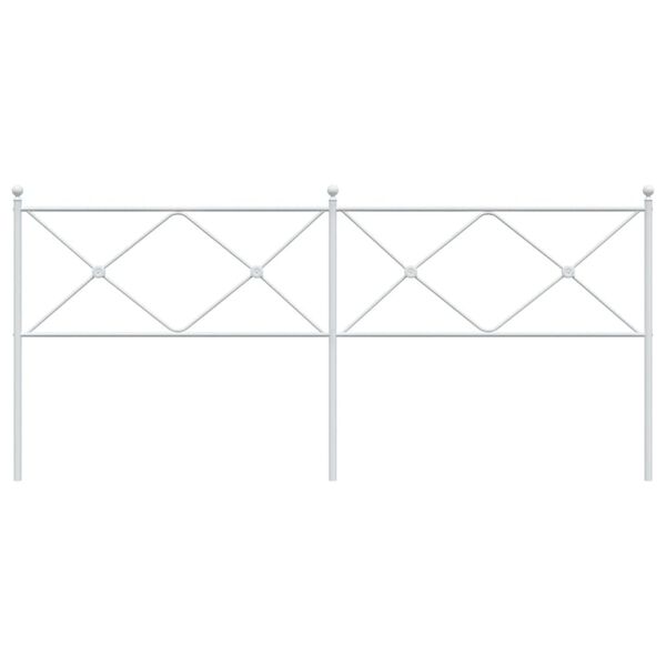 vidaXL metallist voodipeats, valge, 193 cm