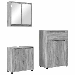 vidaXL Vannitoa m&ouml;&ouml;bleset sahtliga rattaga 3 pcs Hall Sonoma Tehispuit