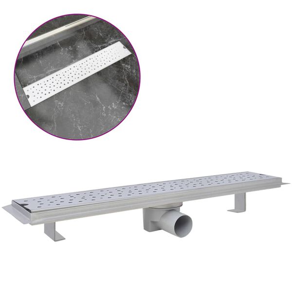 vidaXLi lineaarne du&scaron;i &auml;ravoolus&uuml;steem 630 x 140 mm roostevaba teras
