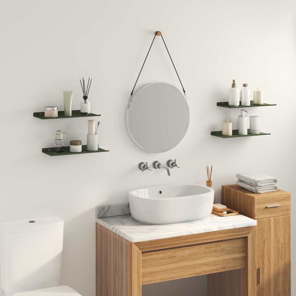 vidaXL Ujuv riiul 4 pcs K&uuml;pset roheline 40 x 18 x 2,5 cm Teras