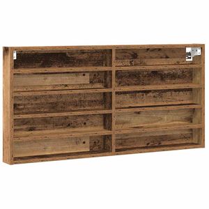 vidaXL V&auml;ljapanekukapp riiuliga Vana puit 100 x 8,5 x 50 cm Tehispuit