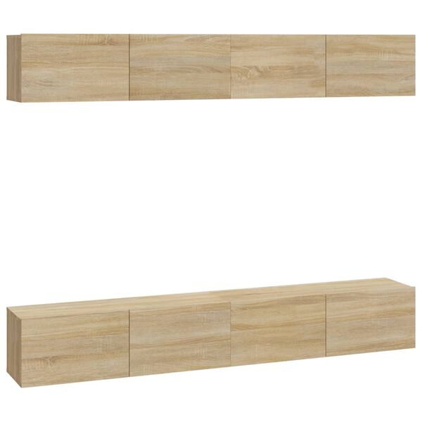 vidaXL seina telerikapid 4 tk, Sonoma tamm, 100 x 30 x 30 cm