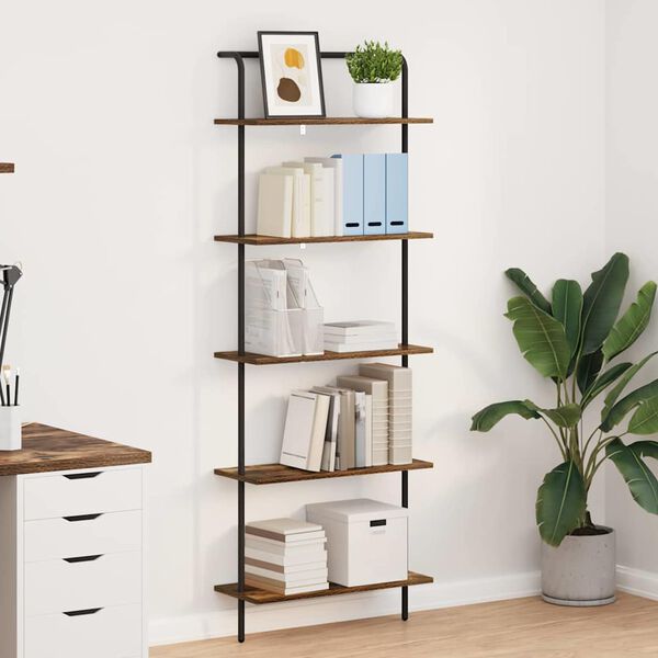 vidaXL Raamatukapp Suitsutatud tamm 60 x 24 x 168 cm Tehispuit