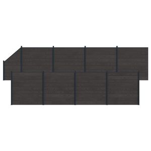 vidaXL Aia komplekt 9 pcs 1484 x 186 cm WPC ja Alumiinium Must