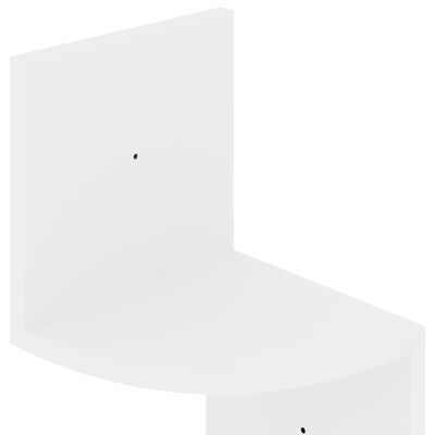 vidaXL seina nurgariiul, kõrgläikega valge, 19x19x123 cm, tehispuit