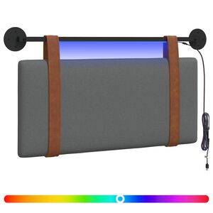 vidaXL Rippuv voodipeats LED-valgustusega Tumehall Antiik PU