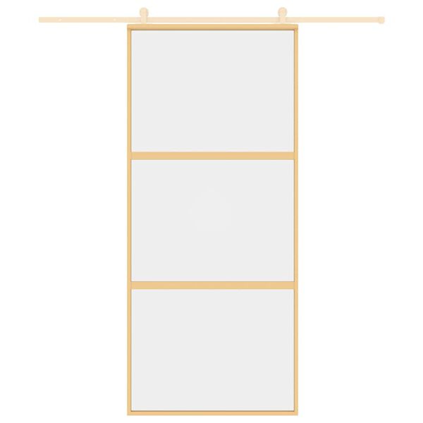 vidaXL liuguks, kuldne, 90x205 cm, läbipaistev ESG-klaas ja alumiinium