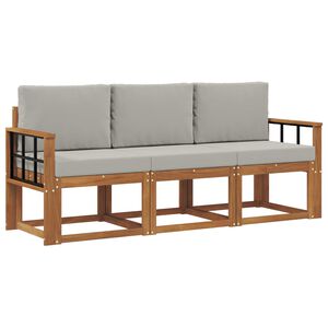 vidaXL V&auml;li diivanikomplekt padjaga 3 pcs Looduslik ja Hele Hall