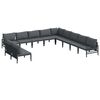 vidaXL Aia Diivanikomplekt padjaga 11 pcs Must Teras