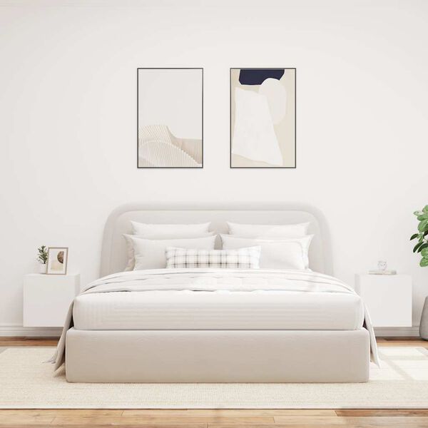 vidaXL teleri seinakapid LED-tuledega 2 tk, valge, 40,5 x 35 x 40 cm