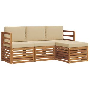 vidaXL V&auml;li diivanikomplekt padjaga 4 pcs Looduslik ja beež