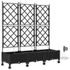 vidaXL Aiakonteiner Kastmise ja Ratastega 3 tk Must 120 x 40 x 132 cm