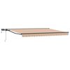vidaXL Manuaalne varikatus LED-idega 4,5 &times; 3,5 m Pol&uuml;ester PU-kattega