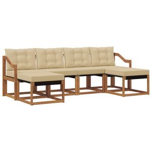 vidaXL V&auml;li diivanikomplekt padjaga 6 pcs Looduslik ja beež