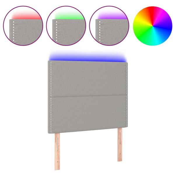 vidaXL LED-voodipeats, helehall, 80x5x118/128 cm, kangas