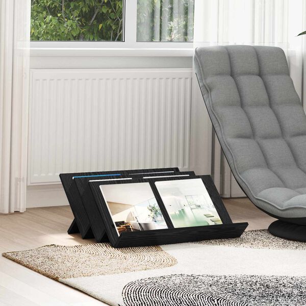 vidaXL Ajakirja riiul riiuliga Must tamm 65 x 53 x 28,5 cm Tehispuit