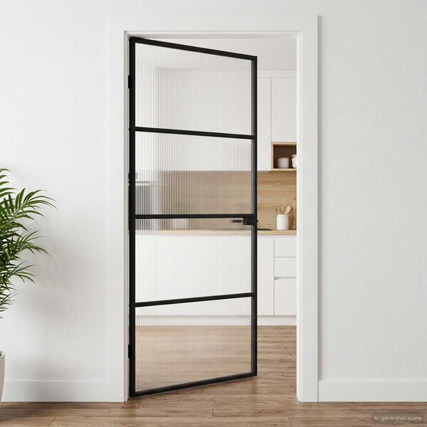 vidaXL Kodu uks 93 x 201,5 x 3,5 cm Alumiinium ja T&ouml;&ouml;deldud Klaas