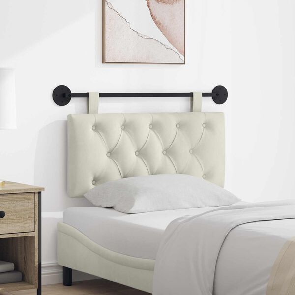 vidaXL Rippuv Peatoe Seinale kinnitatav cream 90 x 55 x 7 cm Samet