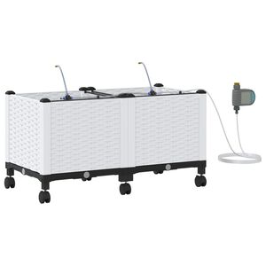 vidaXL Aiakonteiner Kastmise ja Ratastega 2 tk Valge 80 x 40 x 43,5 cm