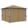 vidaXL varikatus kardinaga 300 x 300 cm, pruunikashall, alumiinium